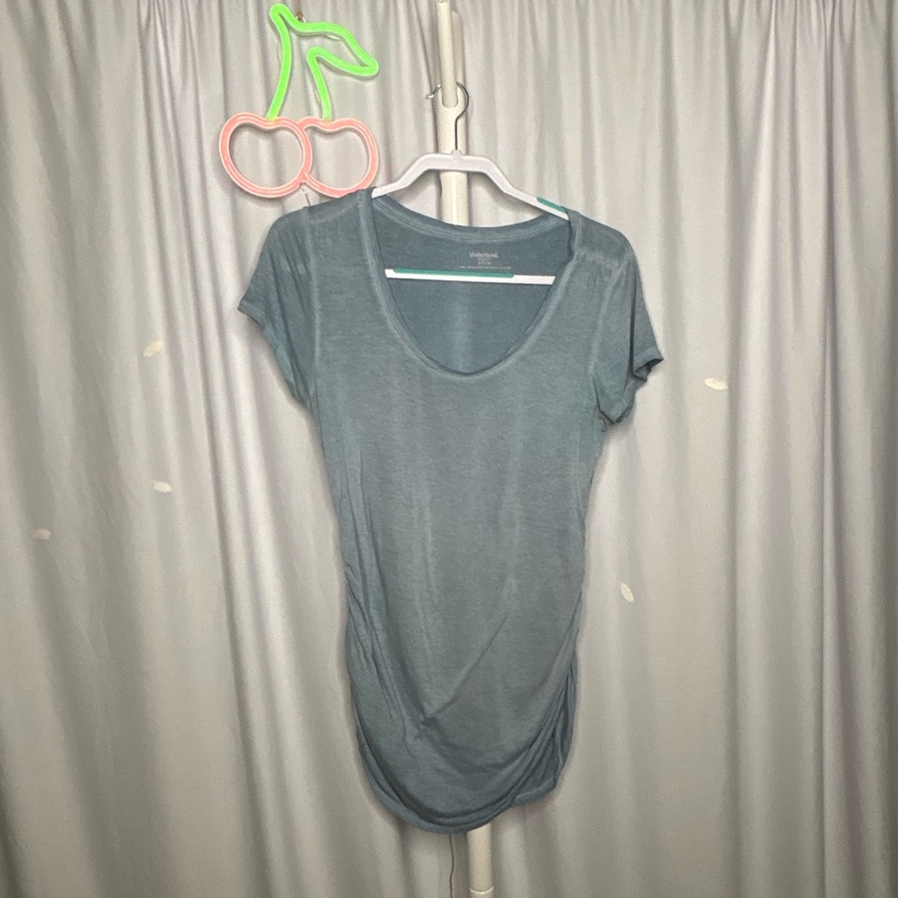 SOLD!! HOT SALE 🔥 Motherhood Maternity Slate Blue Short Sleeve Top